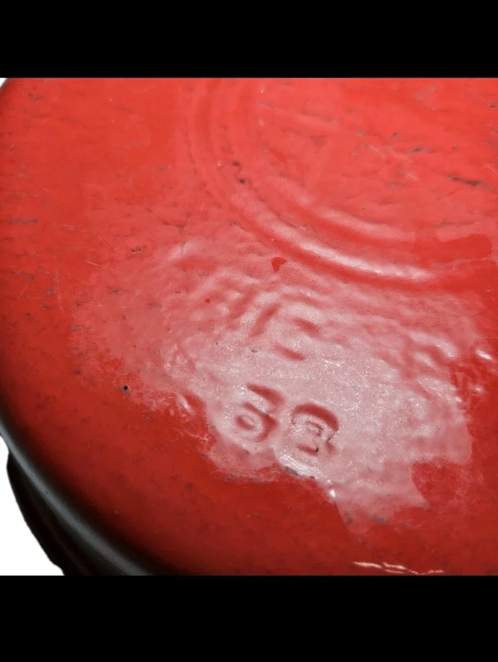 Vtg Griswold 3 Pint Red Enamel Coated Cast Iron Casserole Dish With Lid 88 Erie